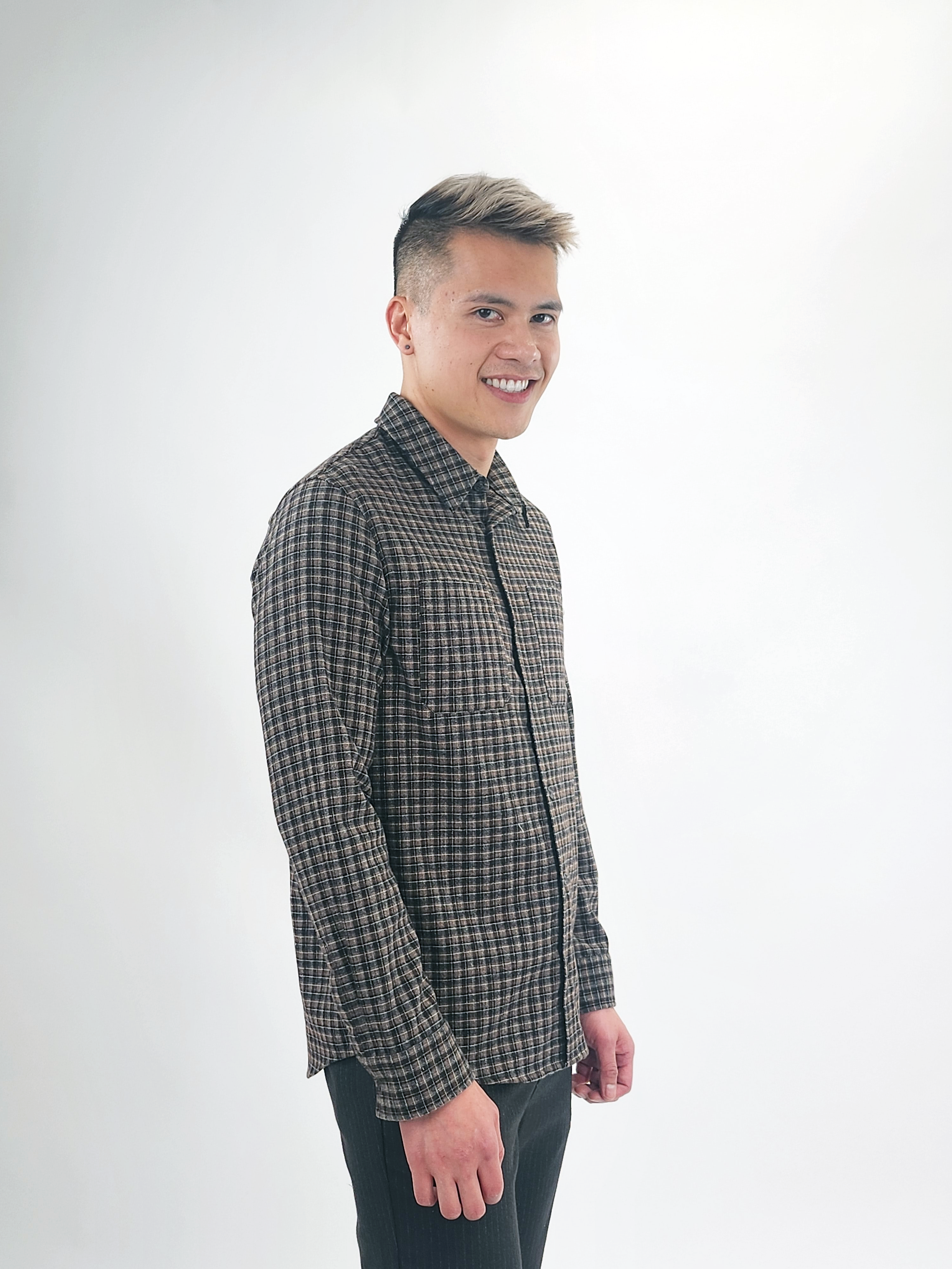 The RealReal,APC, A.P.C. Brown Plaid Wool Overshirt, Brown, Small-41-TagS