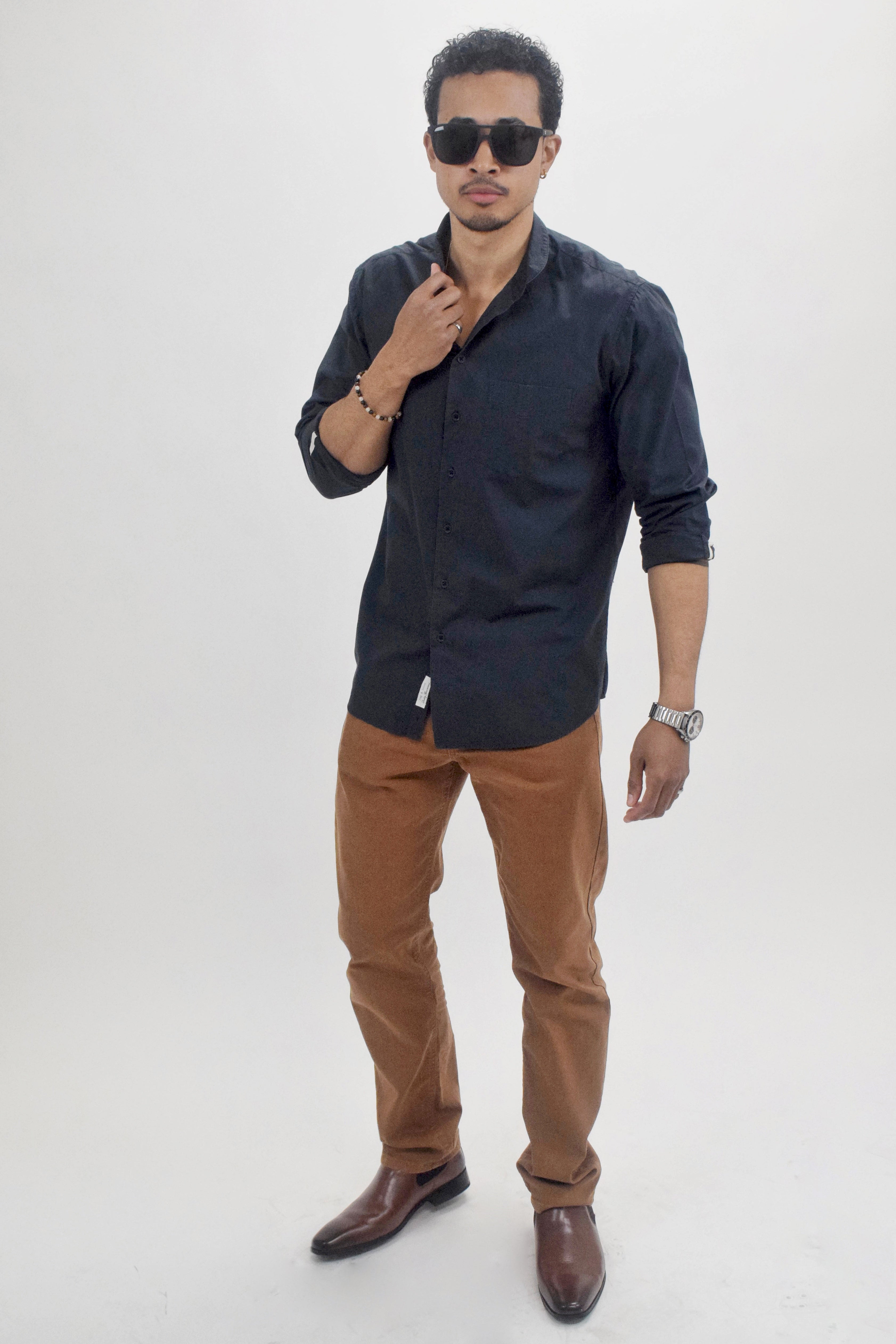The RealReal,Rag & Bone, Rag & Bone Navy Penny Collar Poplin Button Up Shirt, Blue, Large-45-TagL