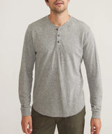 Marine Layer Heather Grey Long Sleeve Double Knit Henley