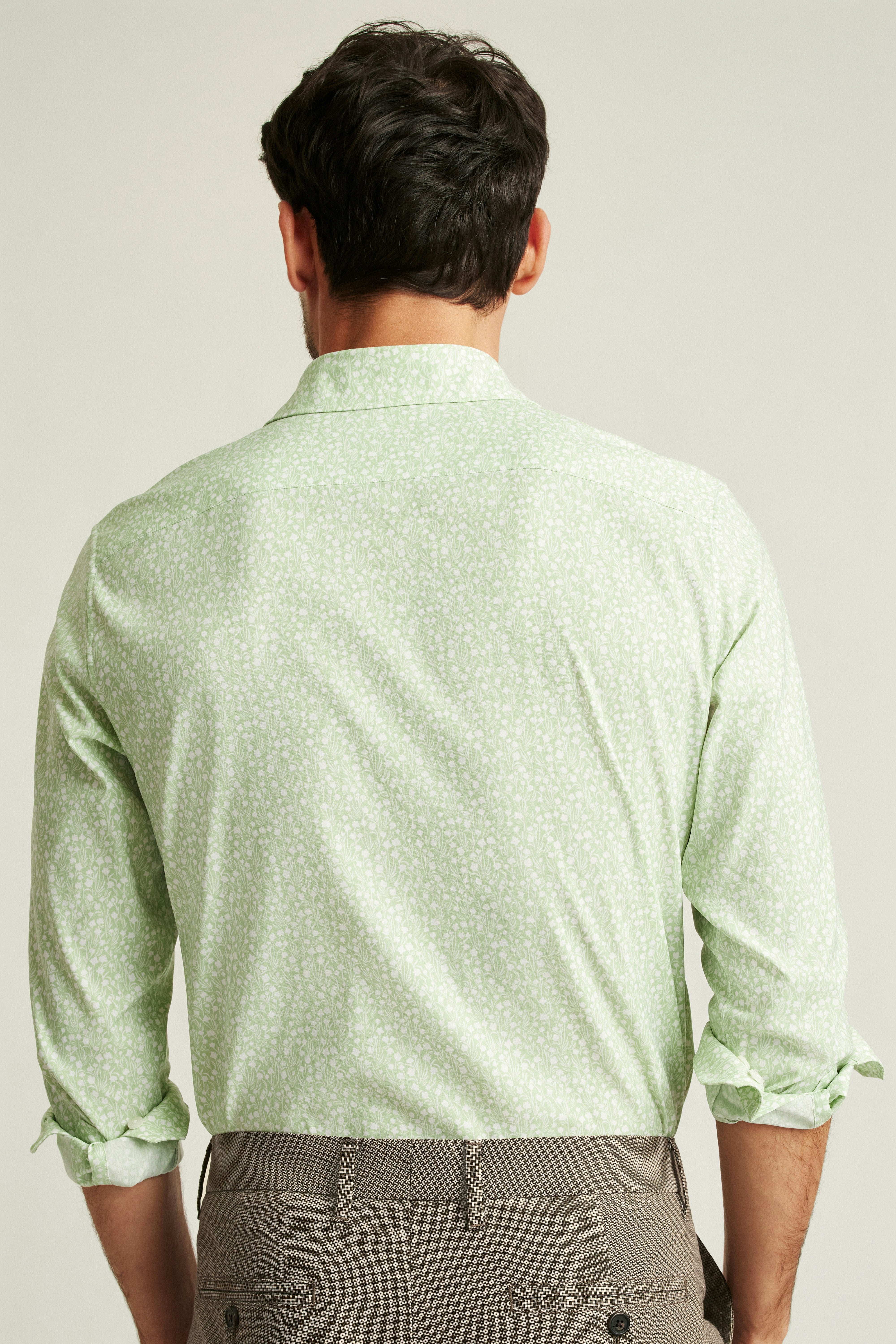 Wholesale,Bonobos, Bonobos Mint Floral Print Tech Slim Long Sleeve Button Down Shirt, Green, Small-39-TagSExtra Large-48-TagXLLarge-44-TagLMedium-42-TagMExtra Extra Large-51-TagXXL