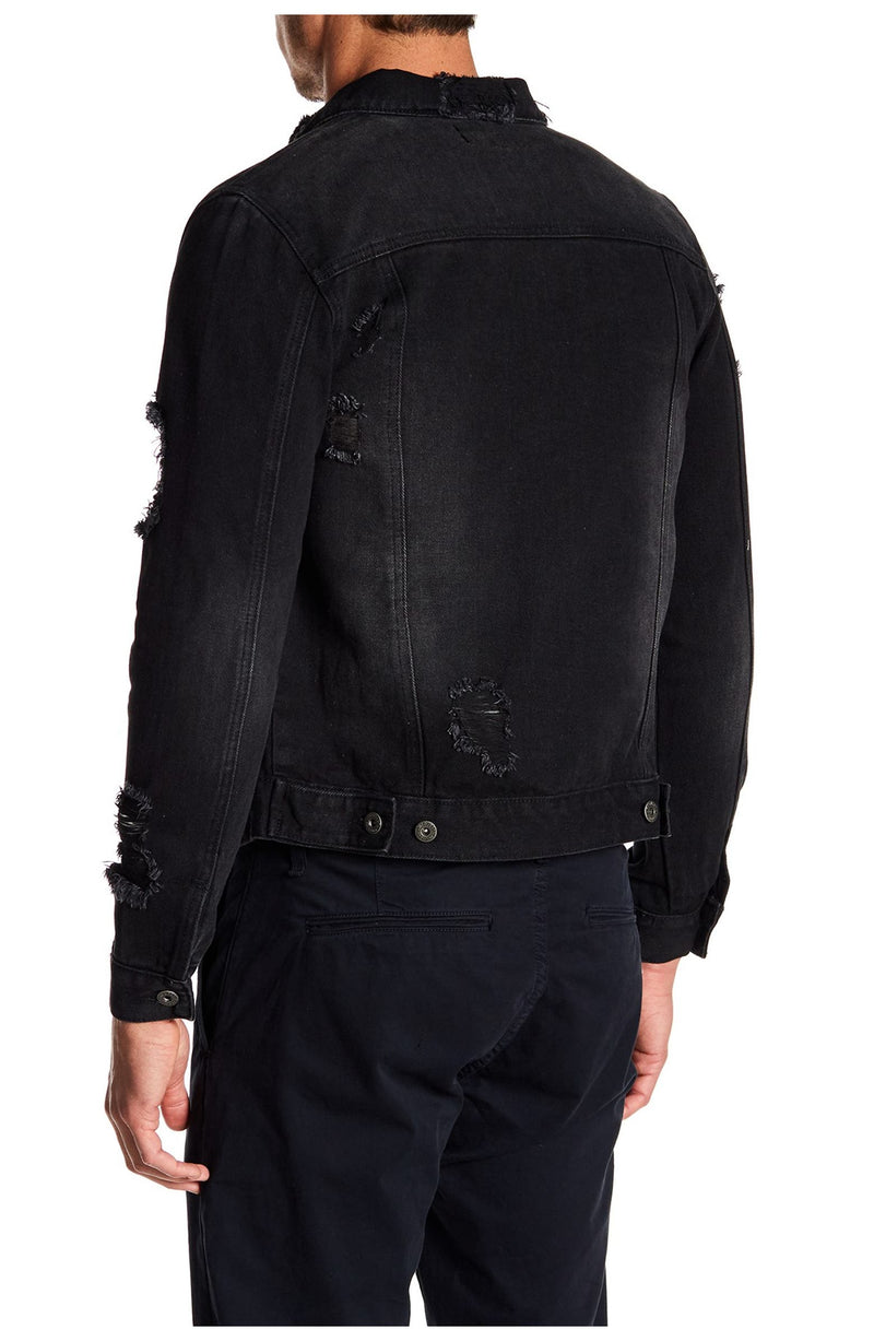 Request Black Distressed Denim Jacket