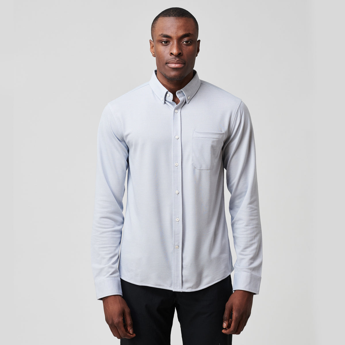 Brand Partner,Western Rise, Western Rise Light Blue Merino Wool Button Down Shirt, Blue, Small-40-TagS