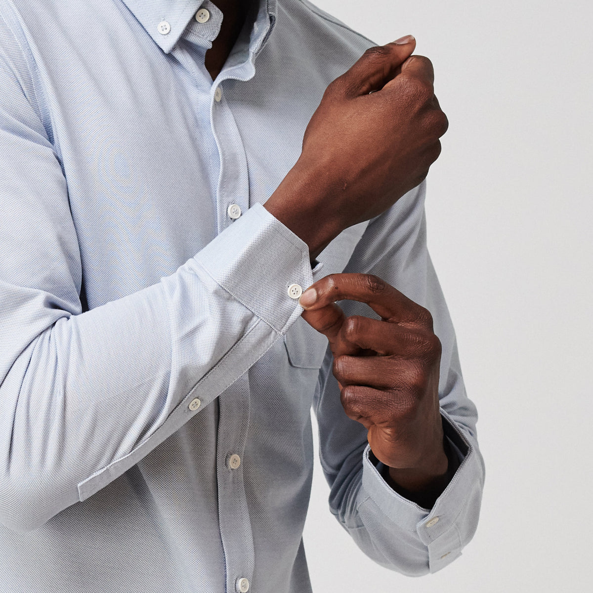 Brand Partner,Western Rise, Western Rise Light Blue Merino Wool Button Down Shirt, Blue, Medium-42-TagM