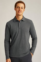 Bonobos Ash Puppytooth Luxe Long Sleeve Polo