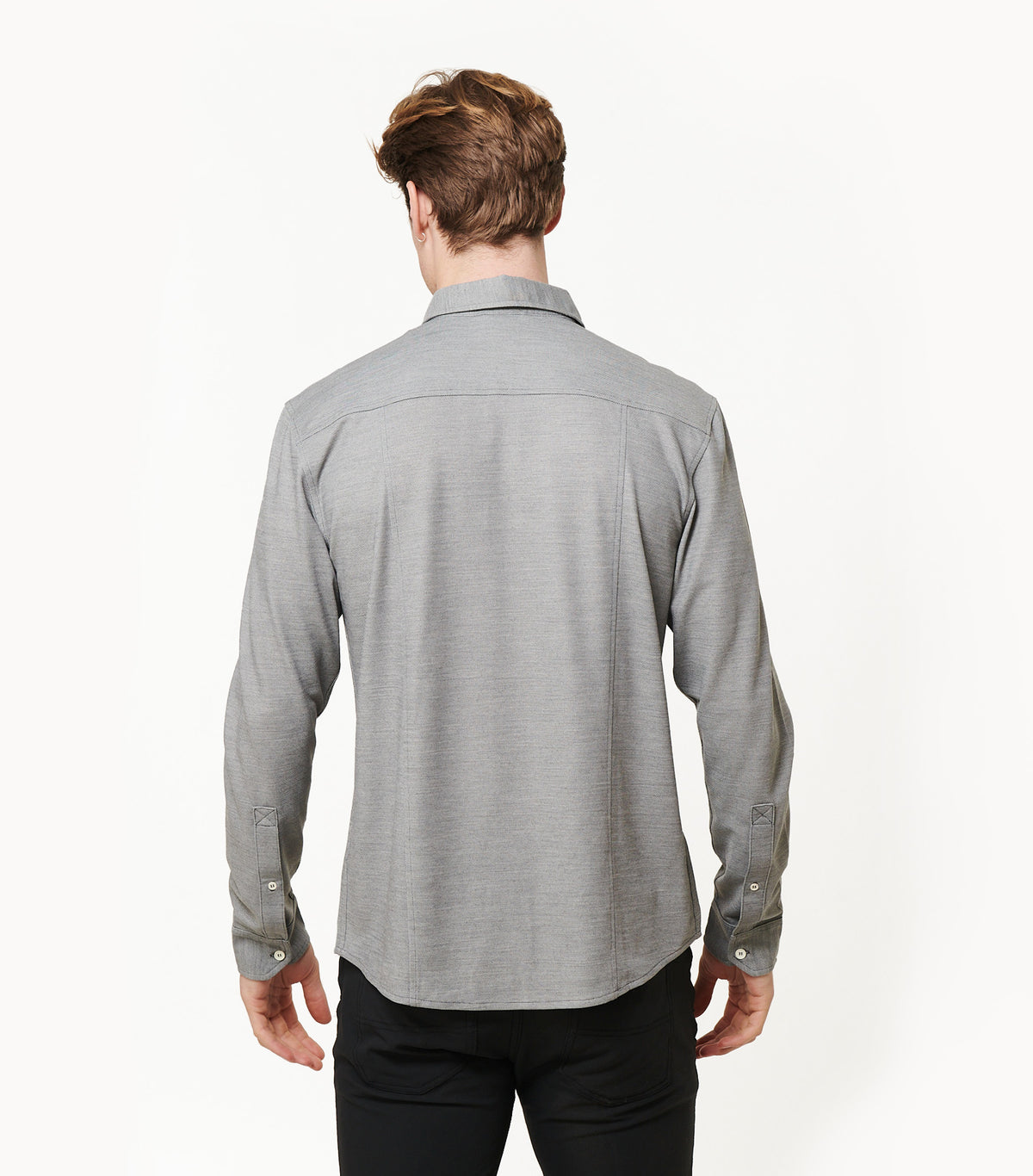 Brand Partner,Western Rise, Western Rise Concrete Grey Merino Wool Button Down Shirt, Grey, Medium-42-TagM