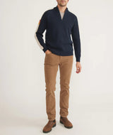 Marine Layer Navy/Cream Stripe Long Sleeve Archive Armas Quarter Zip