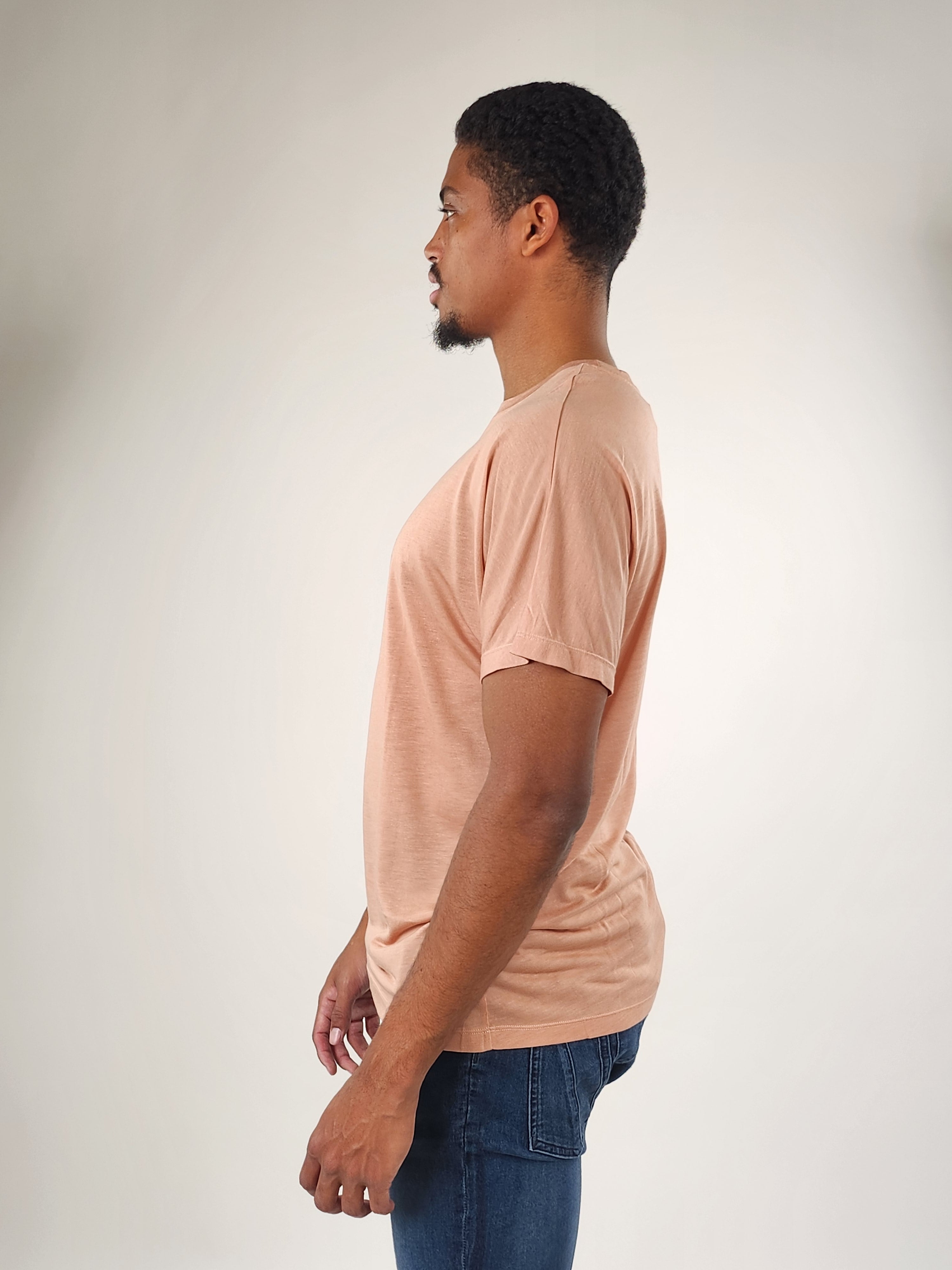 Wholesale,Reesedeluca, Reese De Luca Apricot Short Sleeve T-Shirt, Orange, Medium-41-TagM