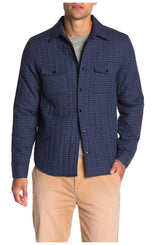 Slate & Stone Blue Plaid Snap Closure Shirt Jacket