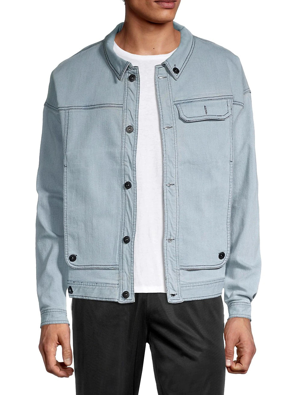 Saks Off 5th,Fila, Fila Blue Denim Jacket, Blue, Small-42-TagS
