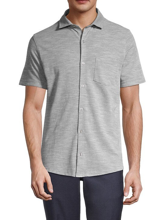 saksoff5th, TailorByrd Grey Shortsleeve Shirt, Grey, Medium-42-TagM
