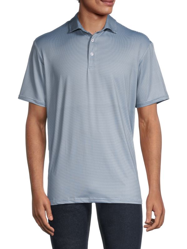 TailorByrd Grey Striped SPF 30 Protection Polo