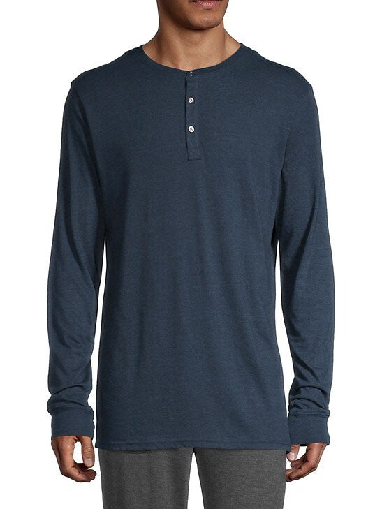 Saks Off 5th,Threads 4 Thought, Threads 4 Thought Navy Eco-Friendly Henley, Blue, Medium-41-TagM