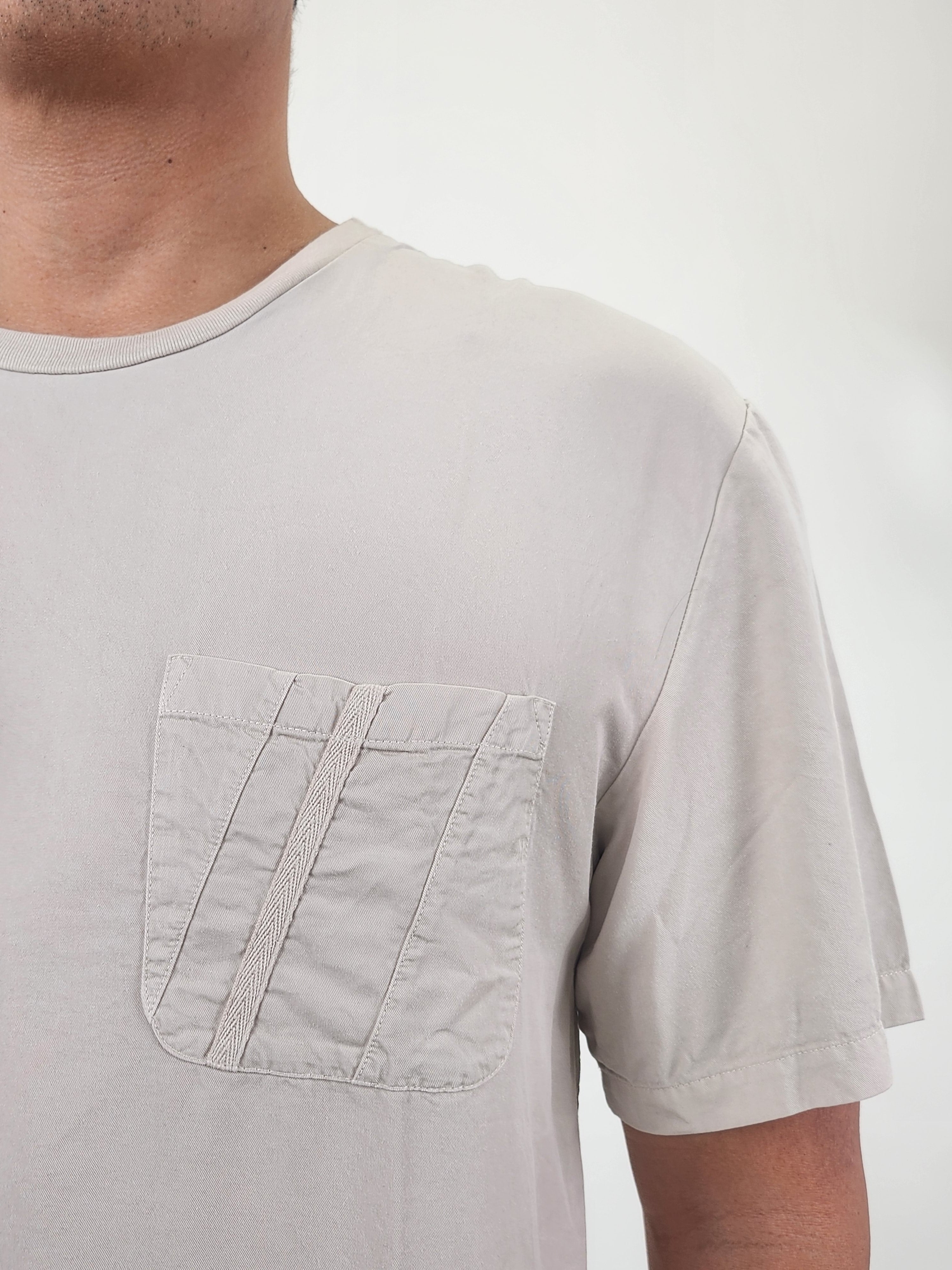 Wholesale,Reesedeluca, Reese De Luca Tan T-Shirt with Chest Pocket, Tan, Medium-44-TagM
