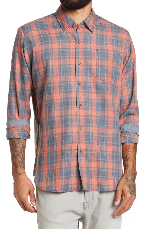 Thread and Cloth Orange Plaid Button-up Shirt