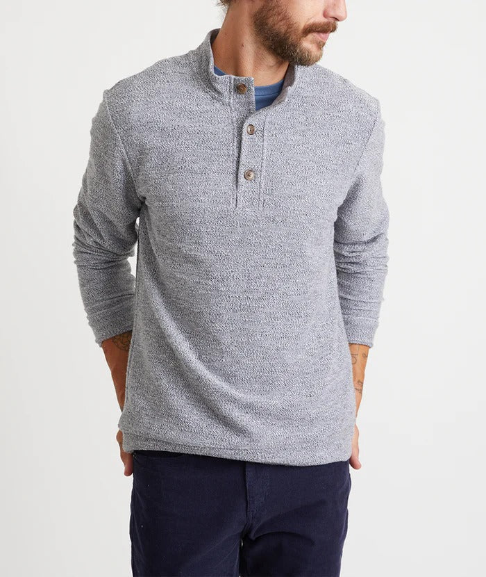 Marine Layer Grey Textured 1/4 Button Pullover