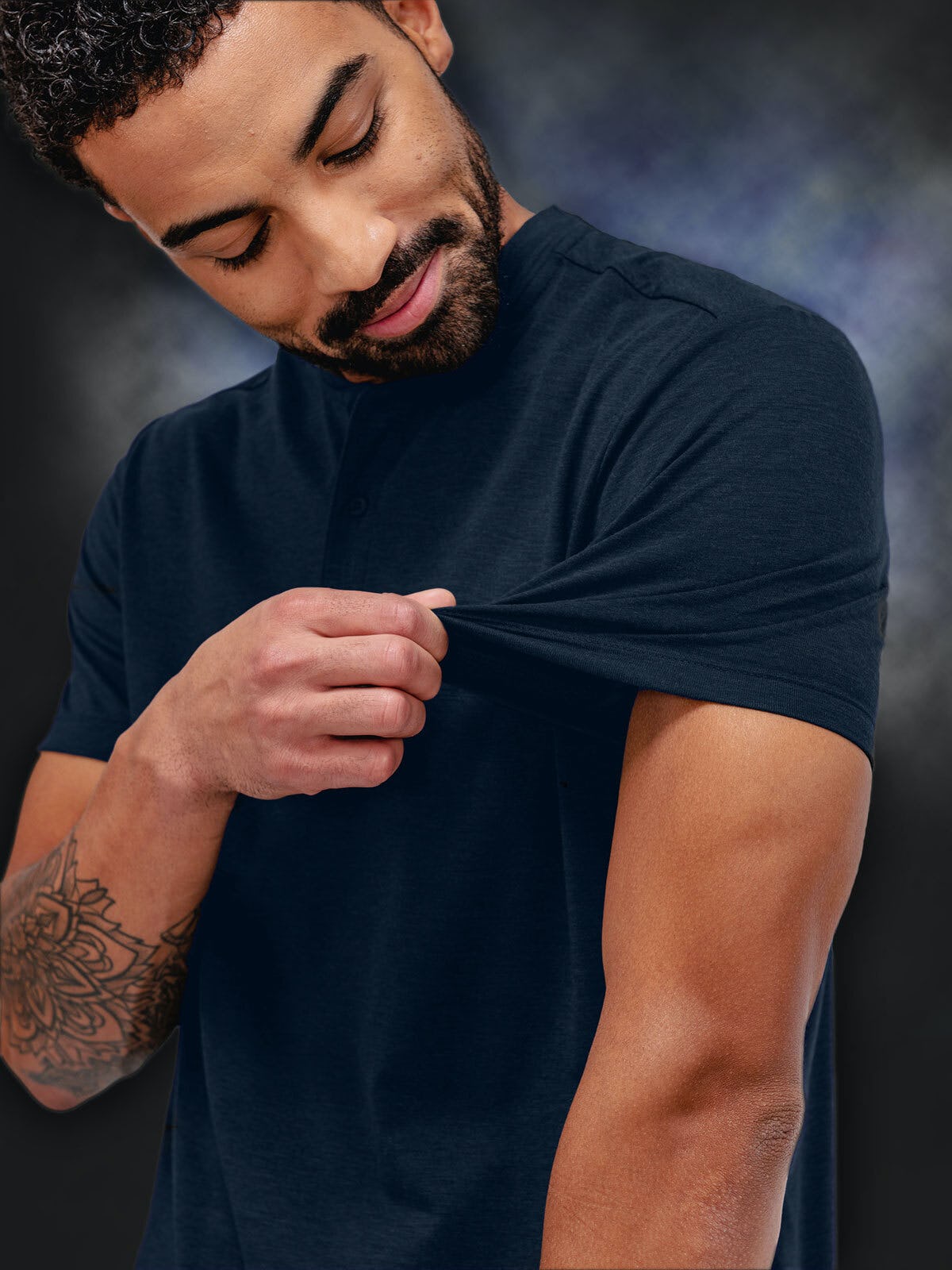 Wholesale,Ministry of Supply, Ministry of Supply Navy Short Sleeve Henley, Blue, Medium-42-TagM