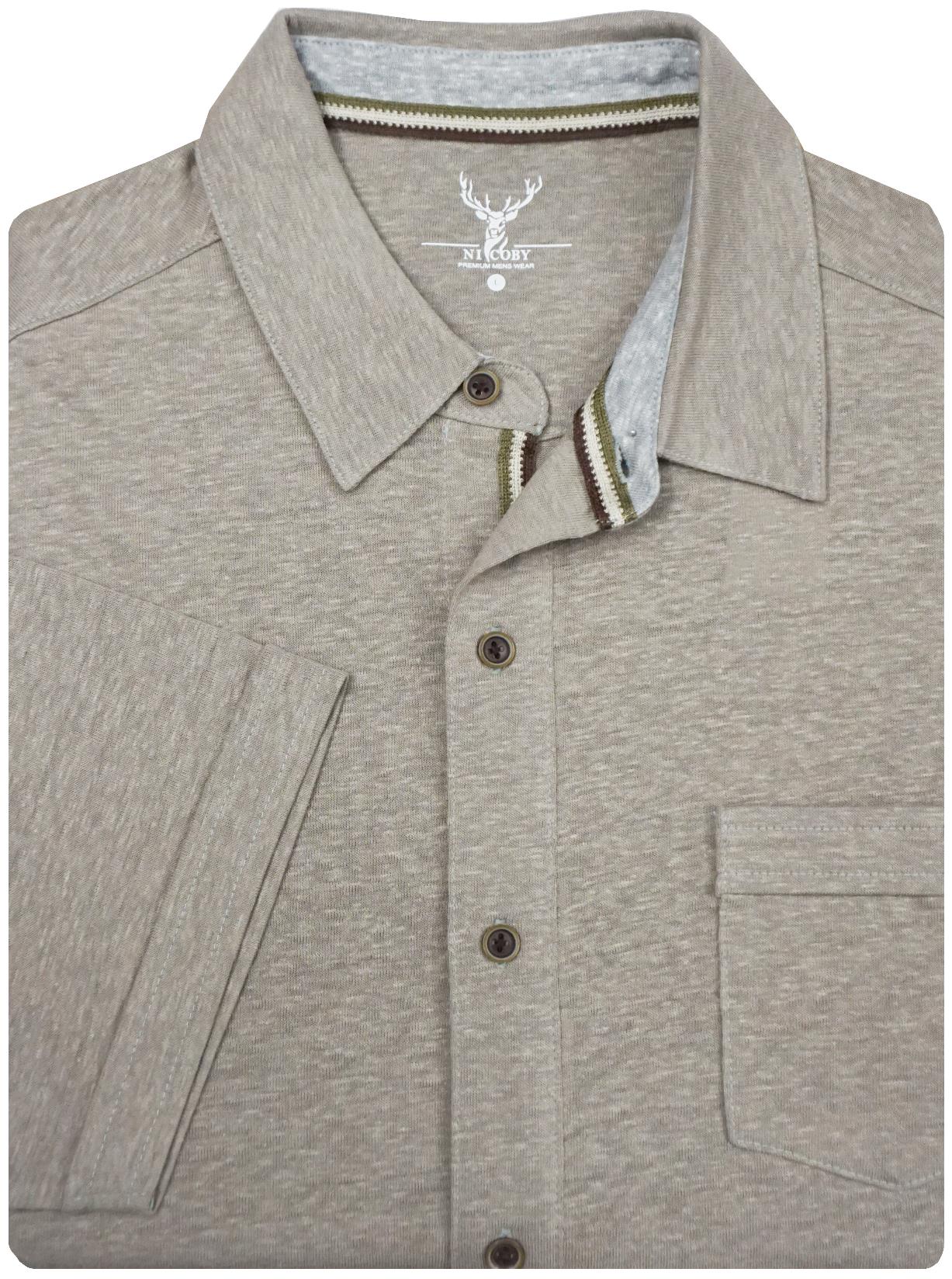 Wholesale,Nicoby Age of Wisdom, Nicoby Age of Wisdom Sand Button Front Shirt, Tan, Extra Large-48-TagXL