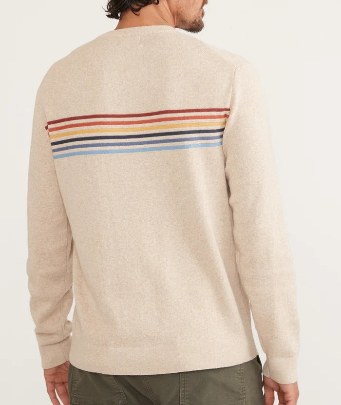 Wholesale,Marine Layer, Marine Layer Oatmeal Stripe Long Sleeve Sweater, Tan, Extra Large-48-TagXL