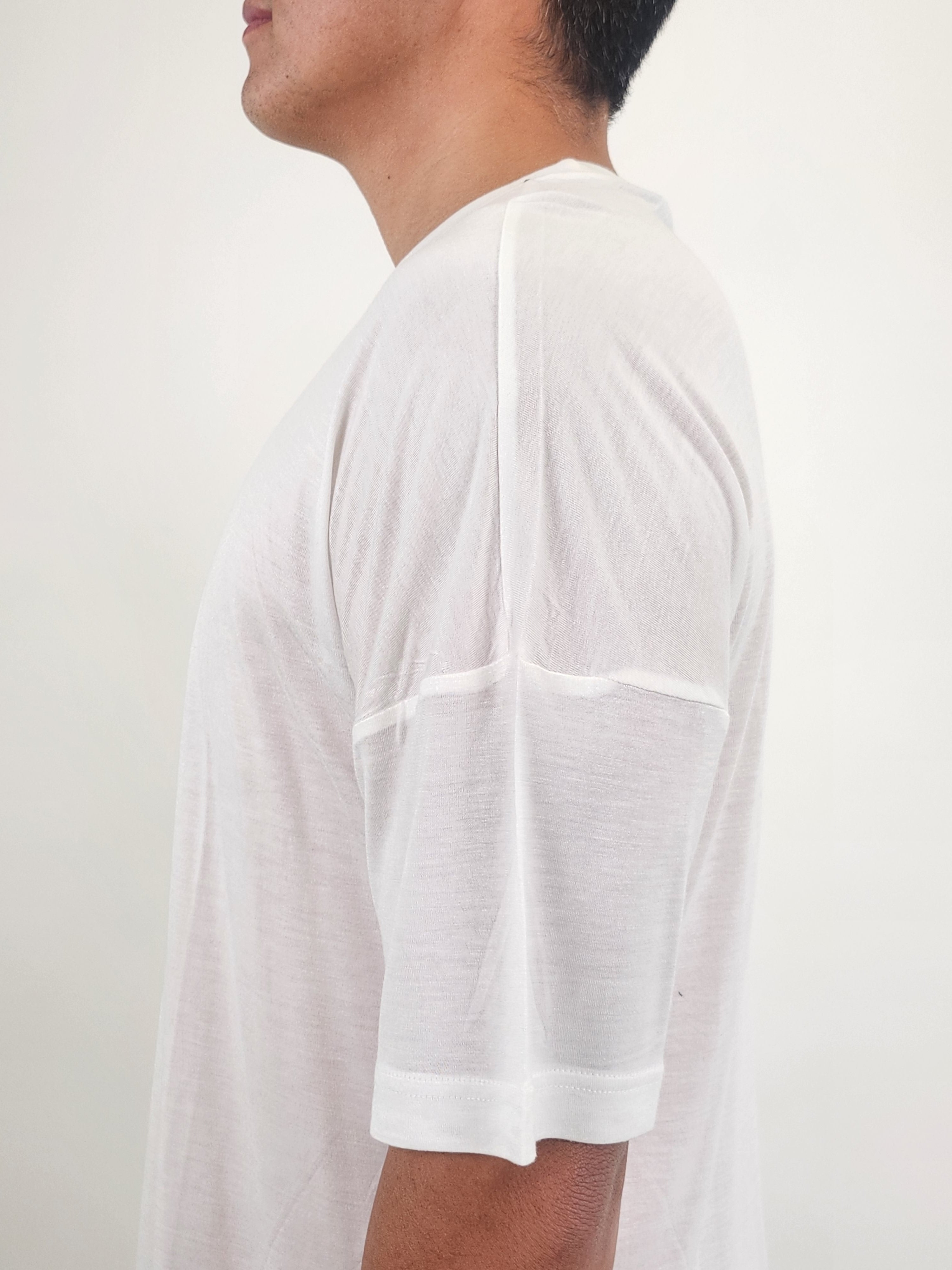 Wholesale,Reesedeluca, Reese De Luca White Drop Shoulder Short Sleeve T-Shirt, White, Large-46-TagXS