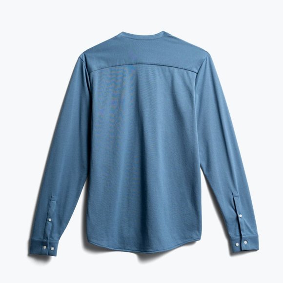 Wholesale,Ministry of Supply, Ministry of Supply Moisture Wicking Blue Long Sleeve Henley, Blue, Small-40-TagS