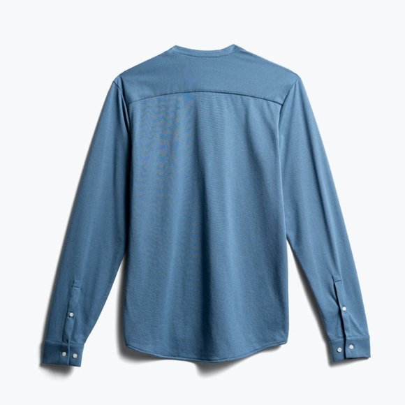 Ministry of Supply Moisture Wicking Blue Long Sleeve Henley