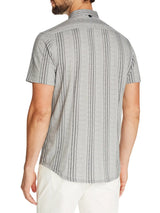 W.R.K Reworked Black Vertical Stripe Short Sleeve Shirt