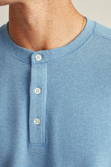 Bonobos Heather Cyan Textured Long Sleeve Henley