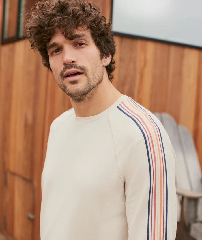 Wholesale,Marine Layer, Marine Layer Cream Long Sleeve Stripe Tee, Cream, Large-46-TagL