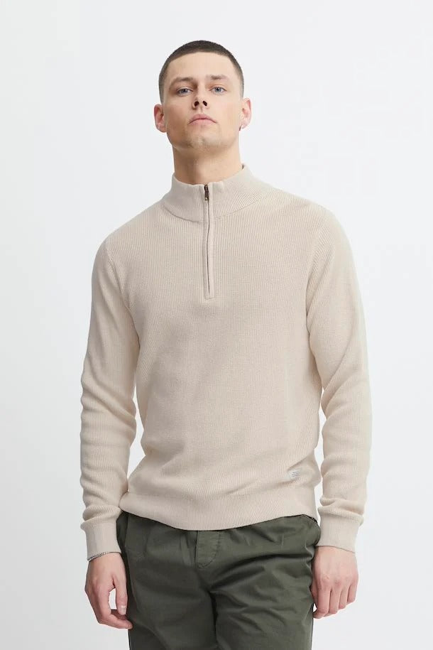 Other,Blend, Blend Cream Codford Half Zip Pullover, Cream, Medium-42-TagL