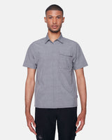 Projek Raw Charcoal Stripe 4 Way Stretch Short Sleeve Button Up Shirt