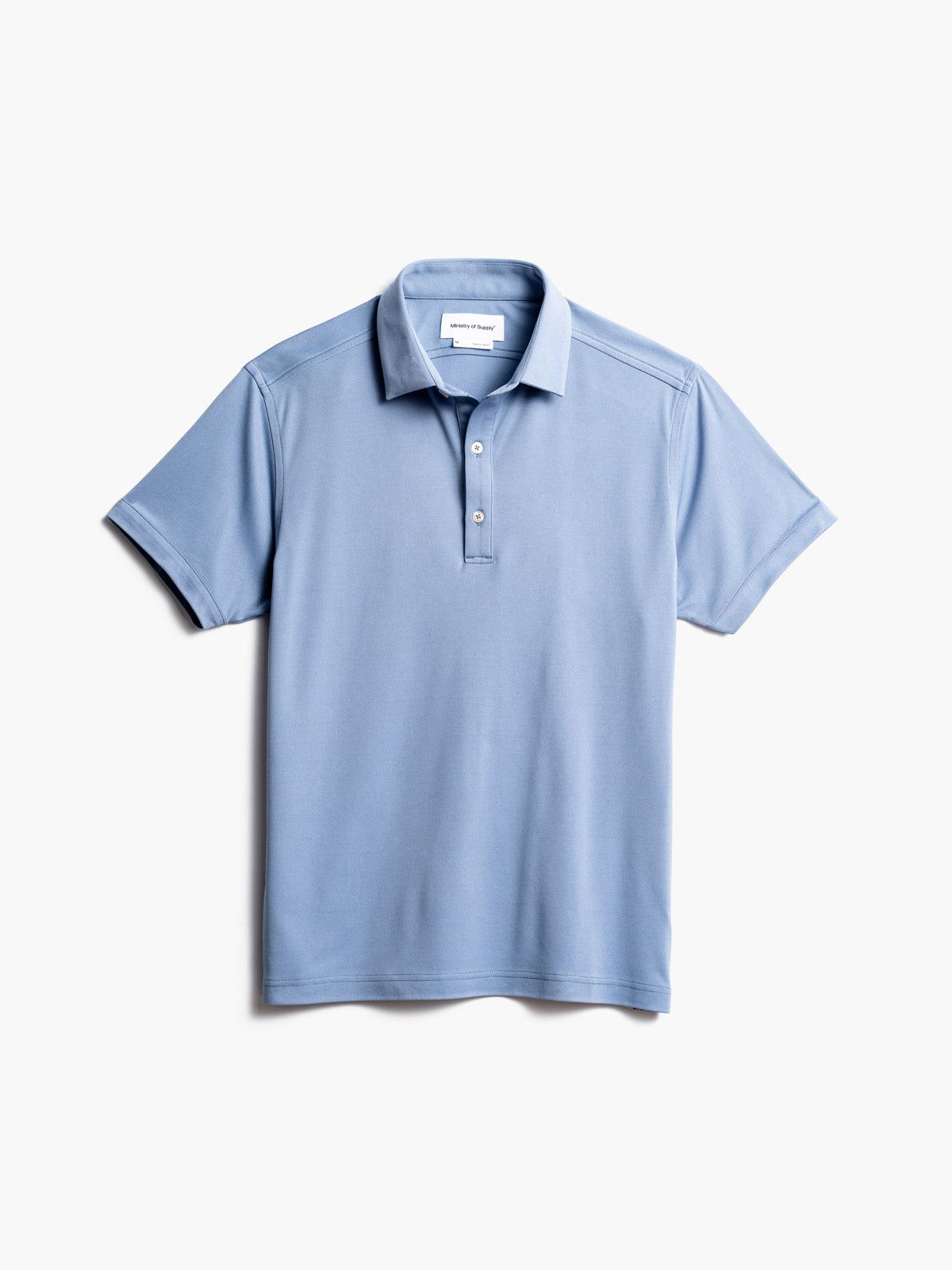 Wholesale,Ministry of Supply, Ministry of Supply Deep Sky Blue Brushed Recycle 4 Way Stretch Short Sleeve Polo, Blue, Medium-41-TagM