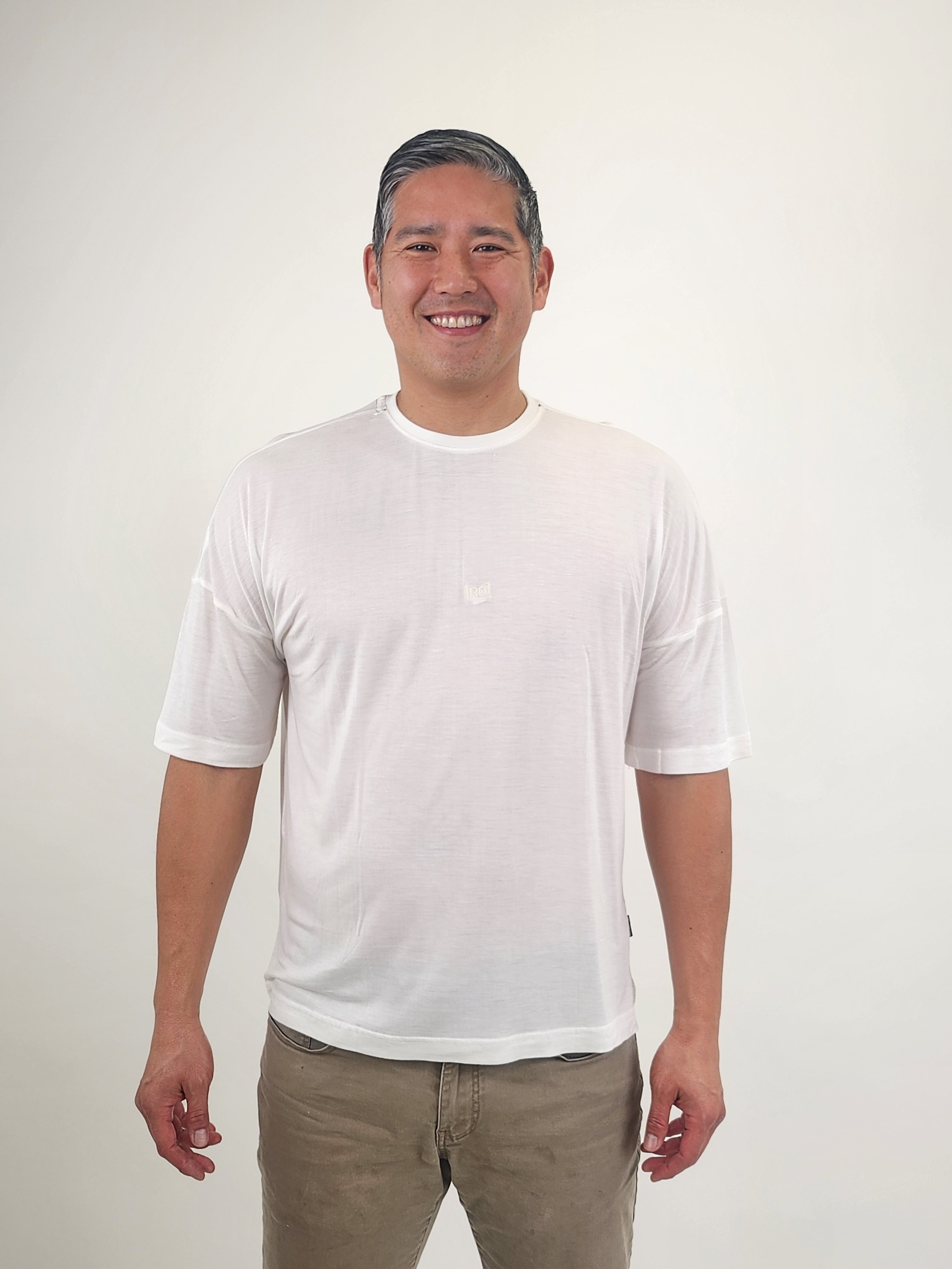 Wholesale,Reesedeluca, Reese De Luca White Drop Shoulder Short Sleeve T-Shirt, White, Extra Extra Large-50-TagM