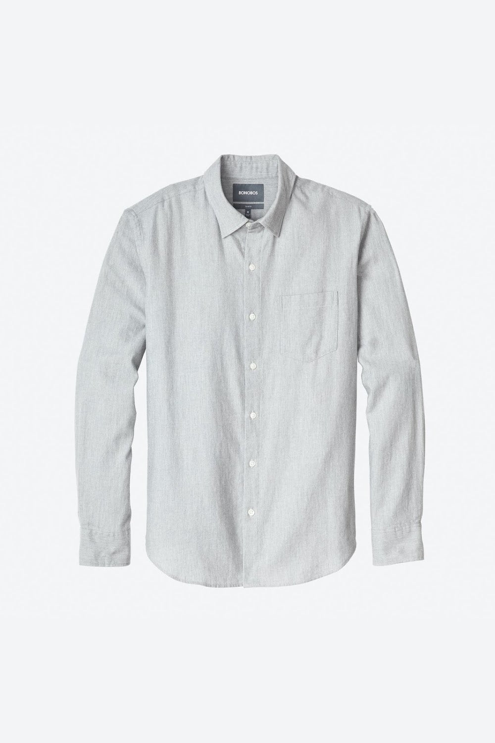 Bonobos,Bonobos, Bonobos Dark Grey Heather Brushed Cotton Button Up Shirt, Grey, Medium-43-TagM