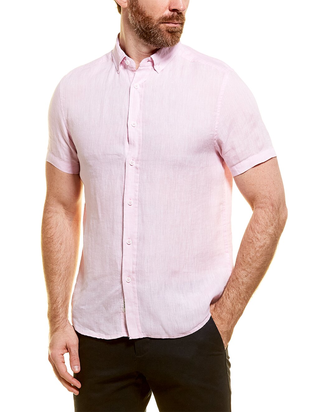 GILT,Heritage by Report Collection, Report Collection Heritage Pink Short Sleeve Button Up Shirt, Pink, Medium-43-TagM