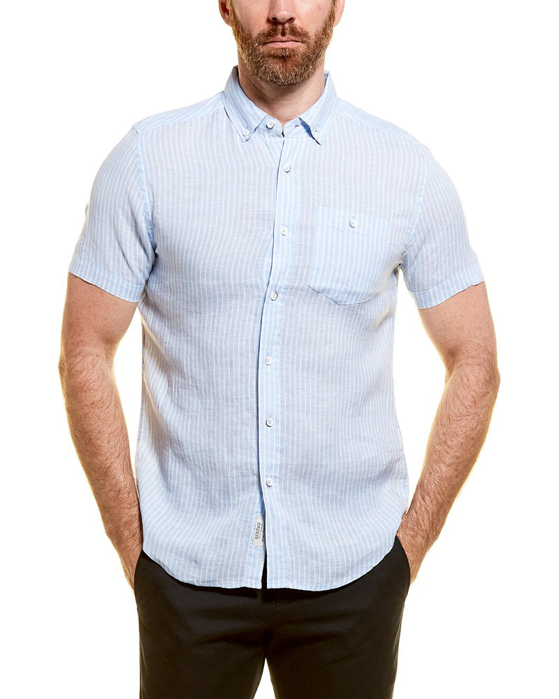 Heritage by Report Collection Blue Short Sleeve Button Up Shirt