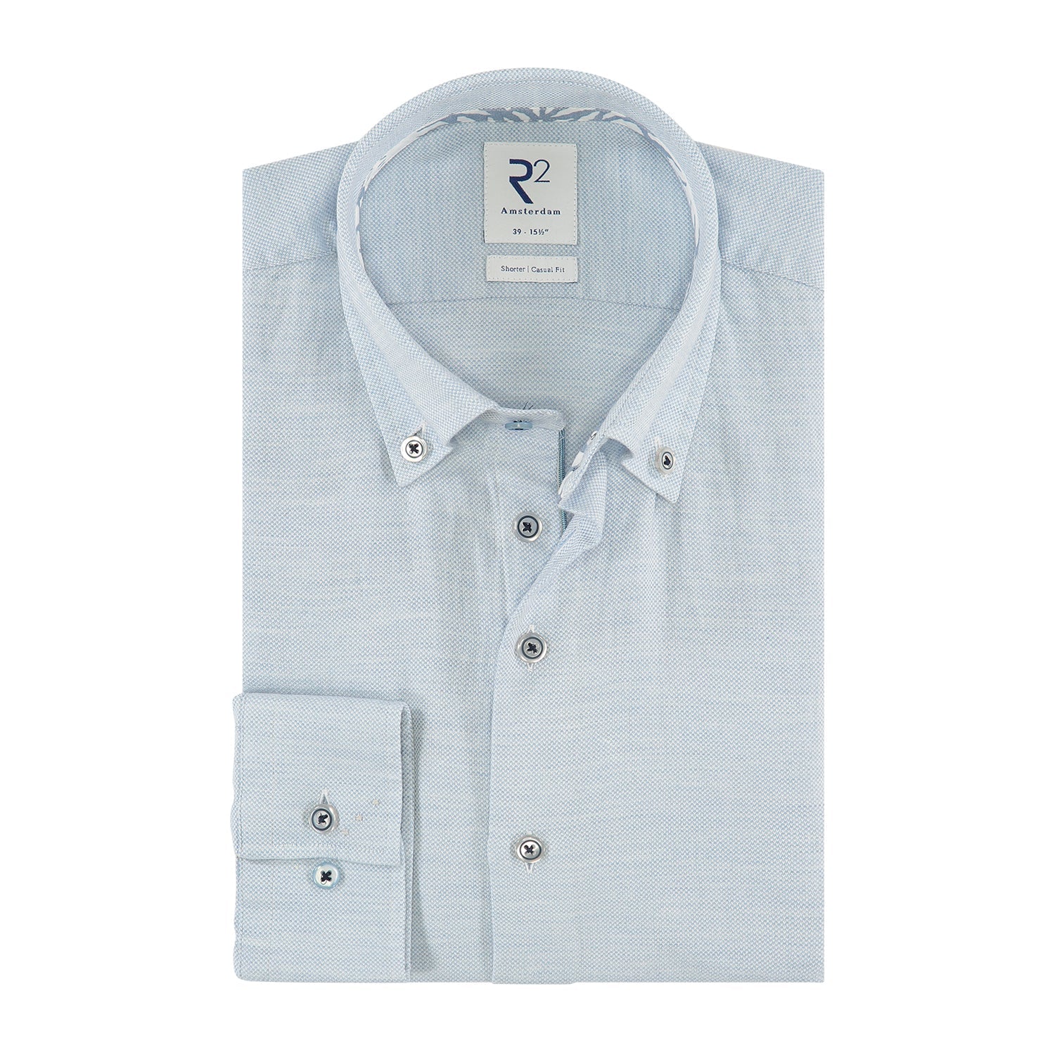 Brand Partner,R2 Amsterdam, R2 Amsterdam Light Blue Heather Button Up Shirt, , 