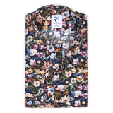 R2 Amsterdam Navy Multi Floral Print Button Up Shirt