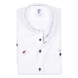 R2 Amsterdam White Solid Short Sleeve Button Up
