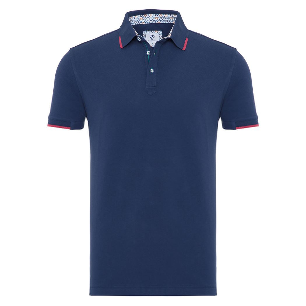 Brand Partner,R2 Amsterdam, R2 Amsterdam Blue w/ Red Trim Polo, Blue, Small-41-TagS