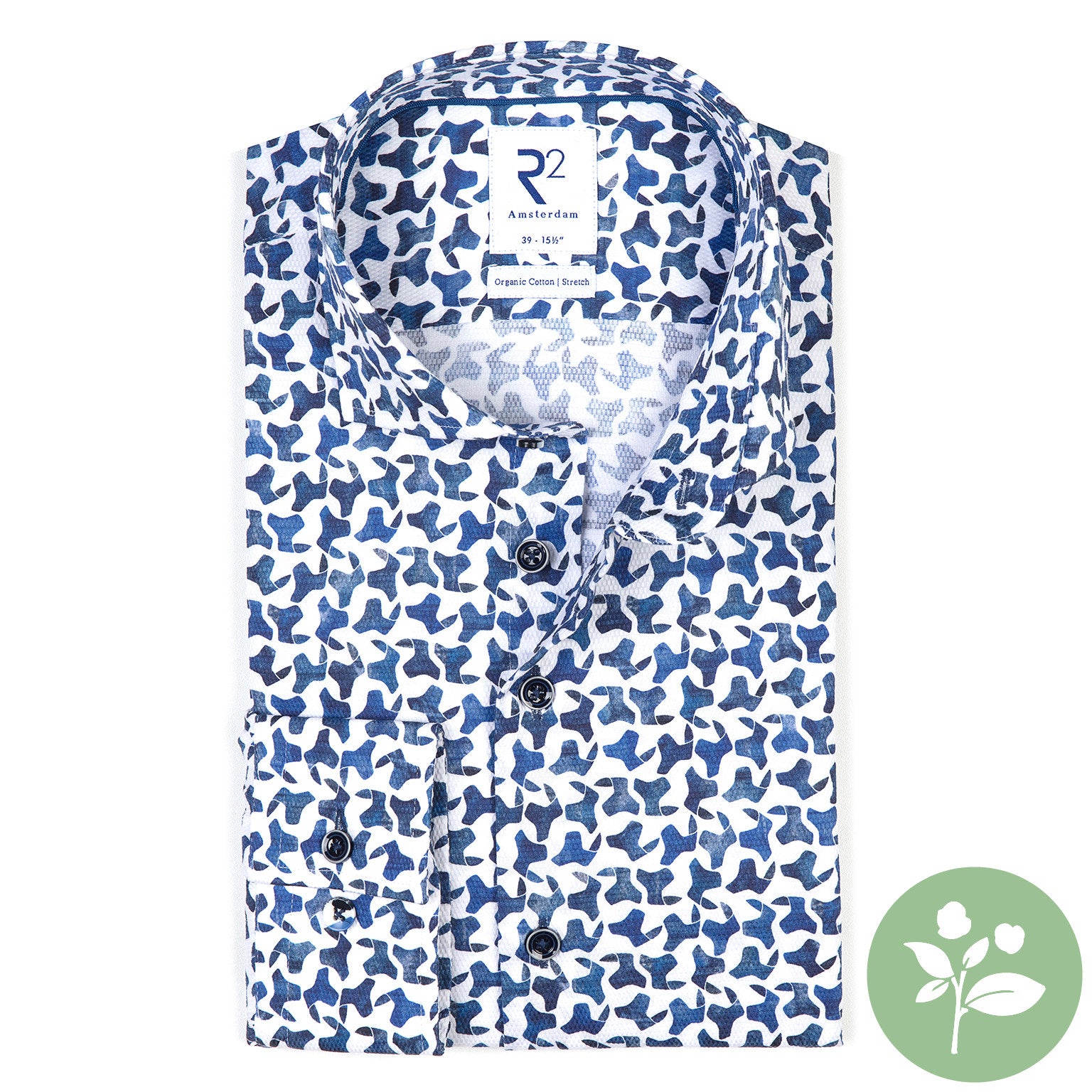 Brand Partner,R2 Amsterdam, R2 Amsterdam White Abstract Chair Print Button Up Shirt, White, Small-41-TagS