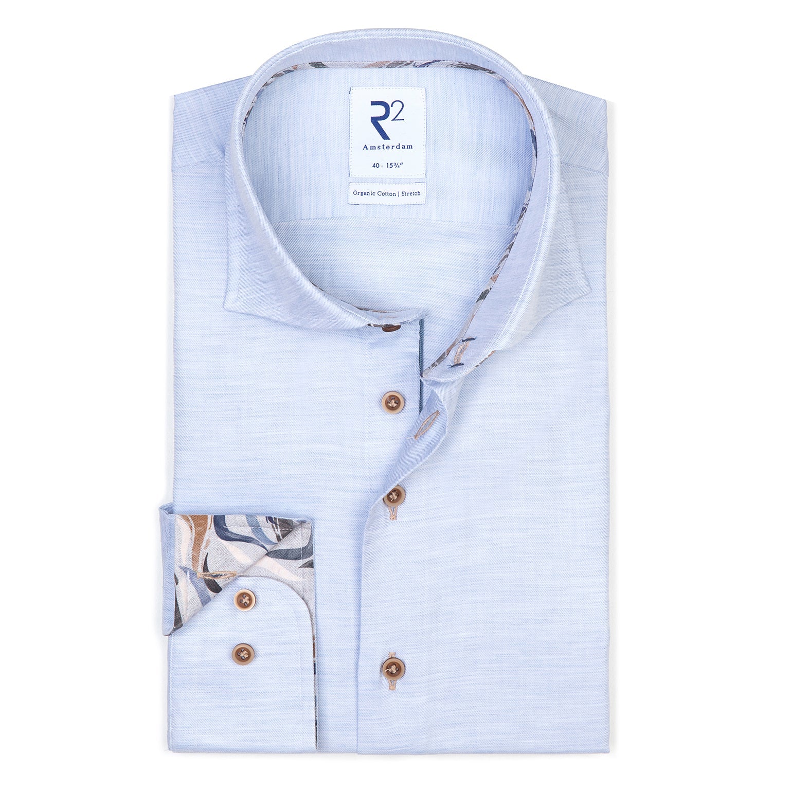 Taelor.Style, R2 Amsterdam Light Blue Button Down Shirt, Blue, Medium-42-TagM