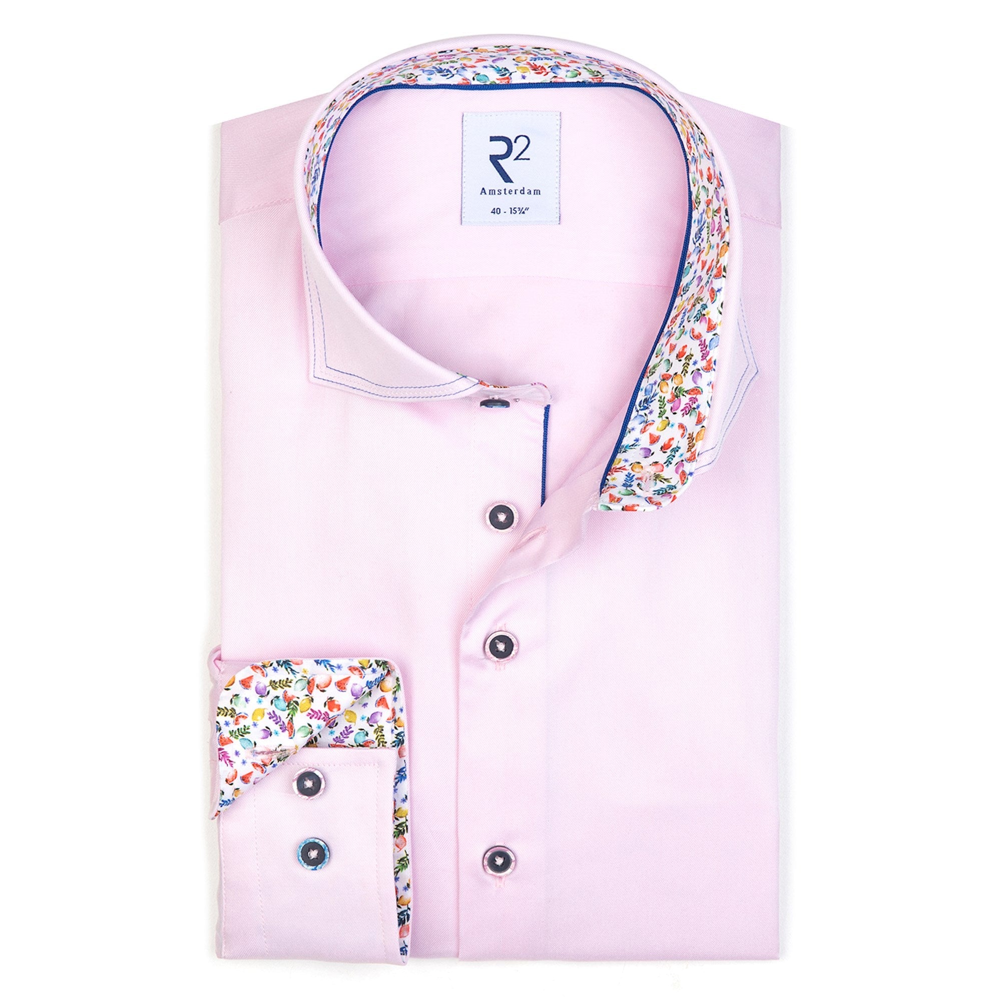Brand Partner,R2 Amsterdam, R2 Amsterdam Pastel Pink Solid Button Up Shirt, , 