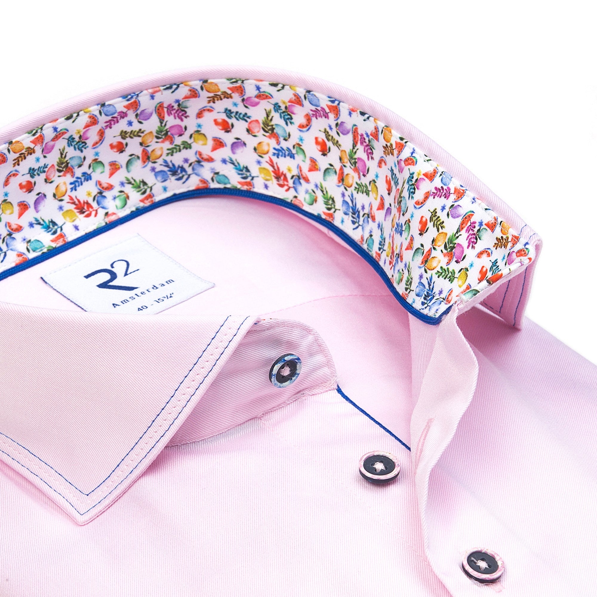 Brand Partner,R2 Amsterdam, R2 Amsterdam Pastel Pink Solid Button Up Shirt, , 