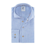 R2 Amsterdam Light Blue Linen Long Sleeve Button Up Shirt