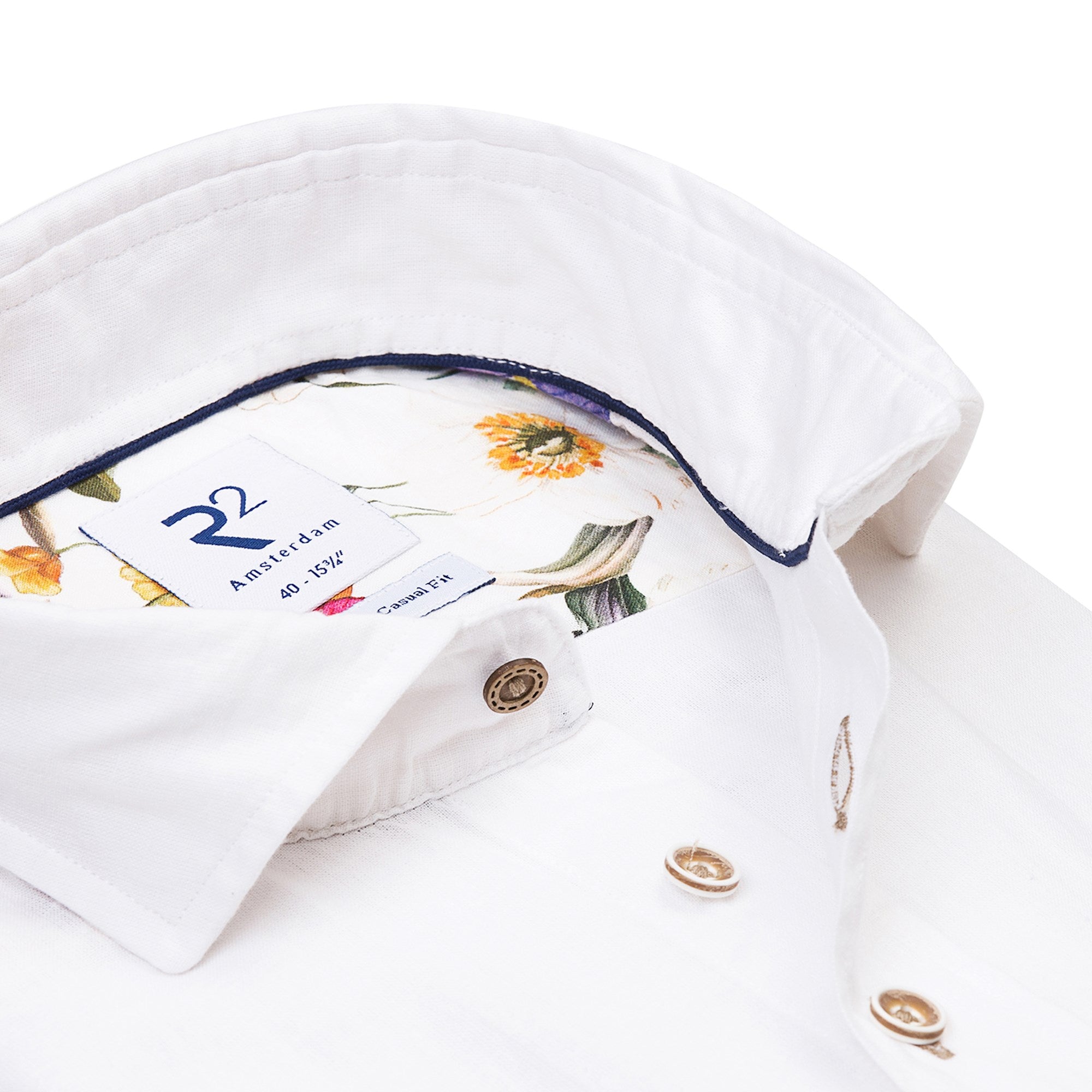 Brand Partner,R2 Amsterdam, R2 Amsterdam White Solid Linen Blend Short Sleeve Button Up, White, Medium-41-TagM