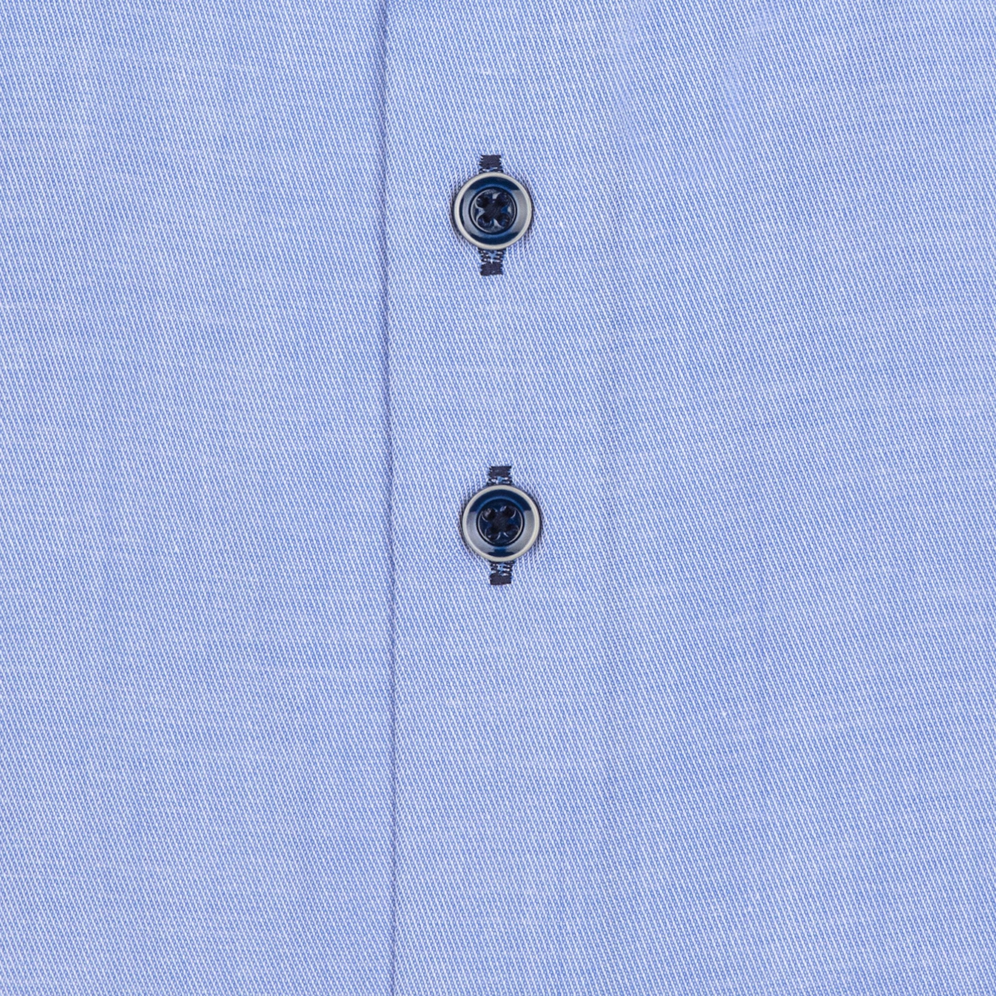 Brand Partner,R2 Amsterdam, R2 Amsterdam Blue Long Sleeve Button Up Shirt With Dotted Collar And Cuff Detail, Blue, Extra Large-48-TagXL