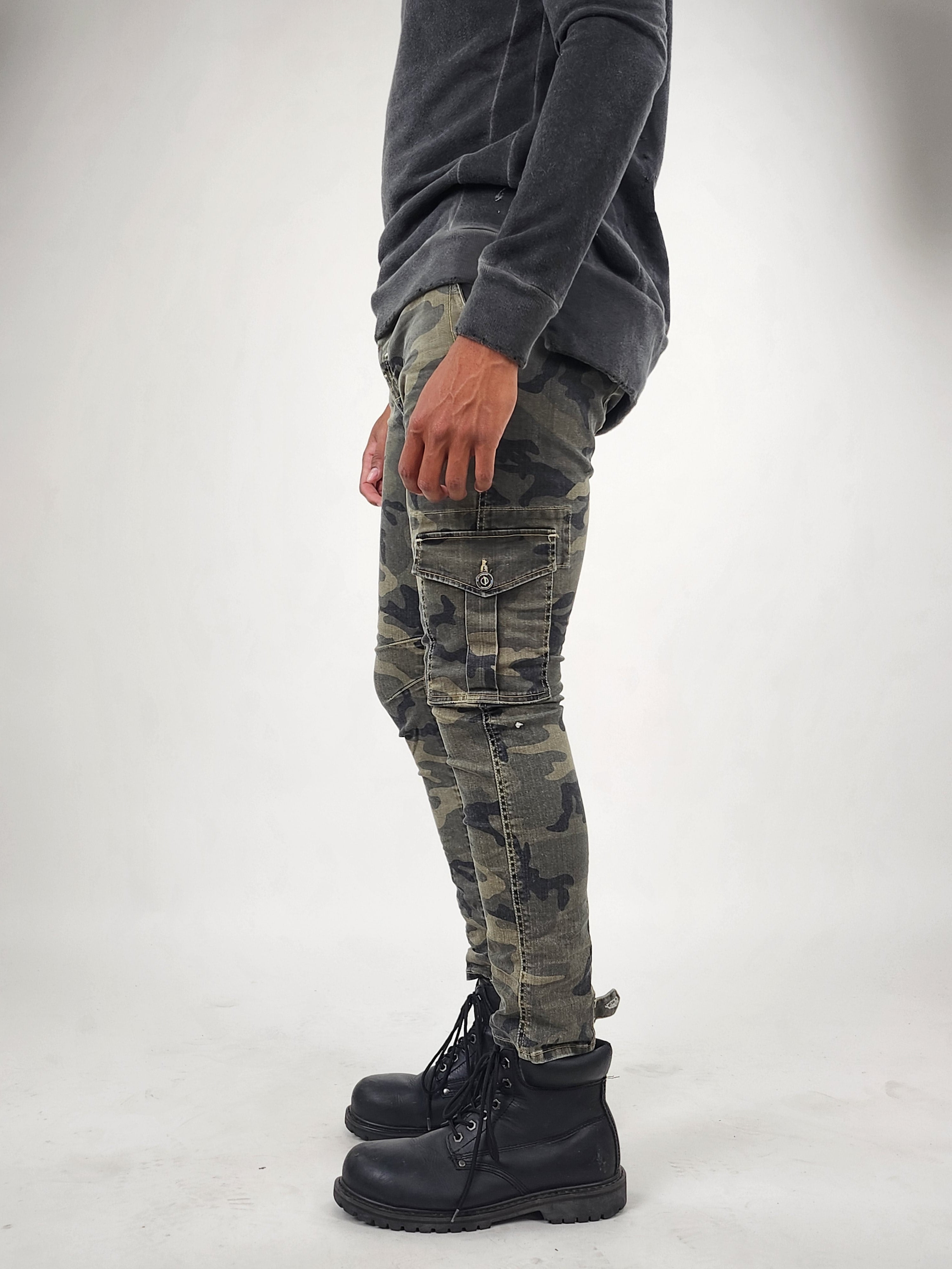 Wholesale,Reesedeluca, Reese De Luca Army Camo Print Pants, Green, 32W-27L-TagM