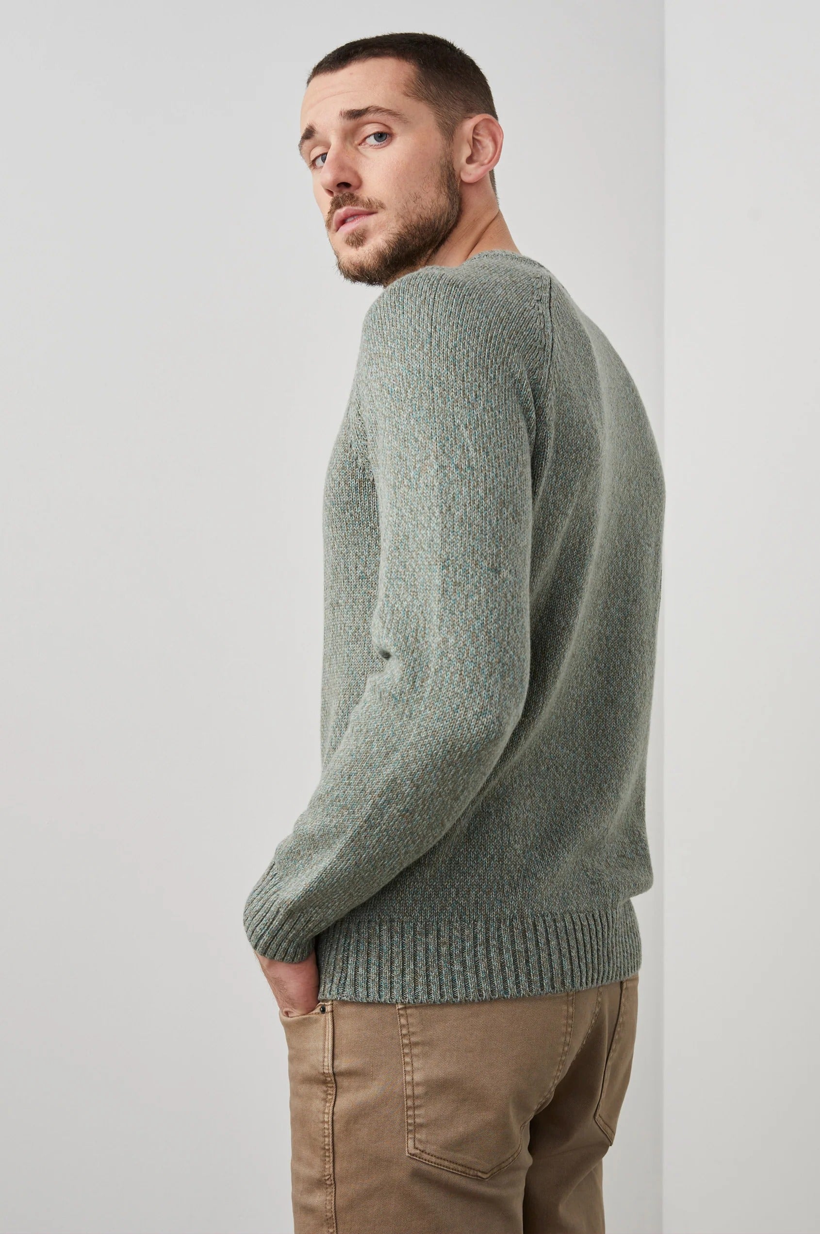 Wholesale,Rails, Rails Green Crewneck Cotton Blend Sweater, Green, Extra Extra Large-53-TagXXL