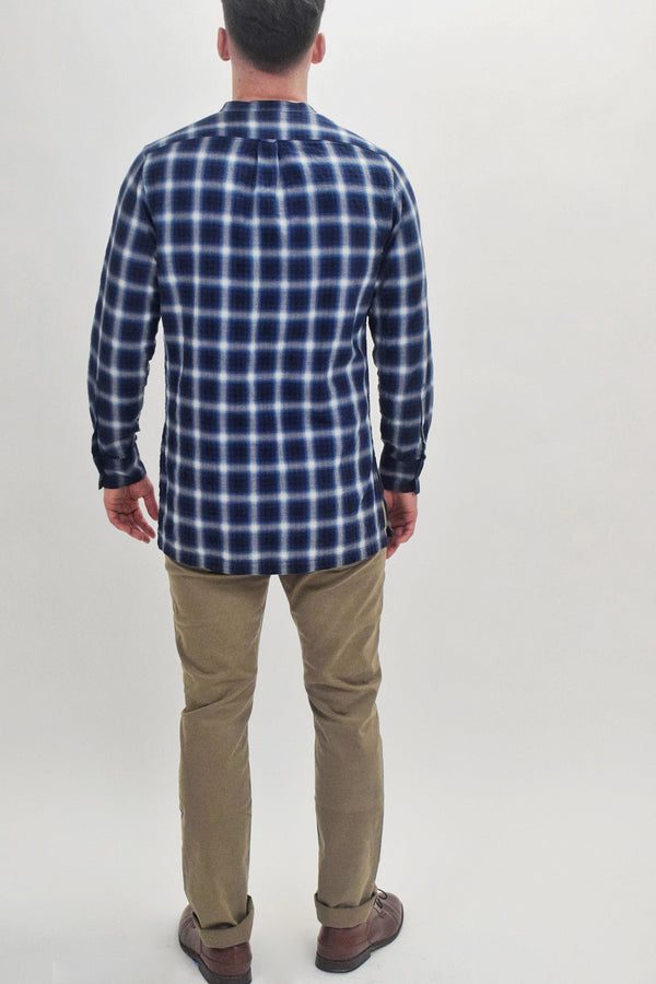 Ovadia & Sons Navy Blue Plaid Button Up Shirt