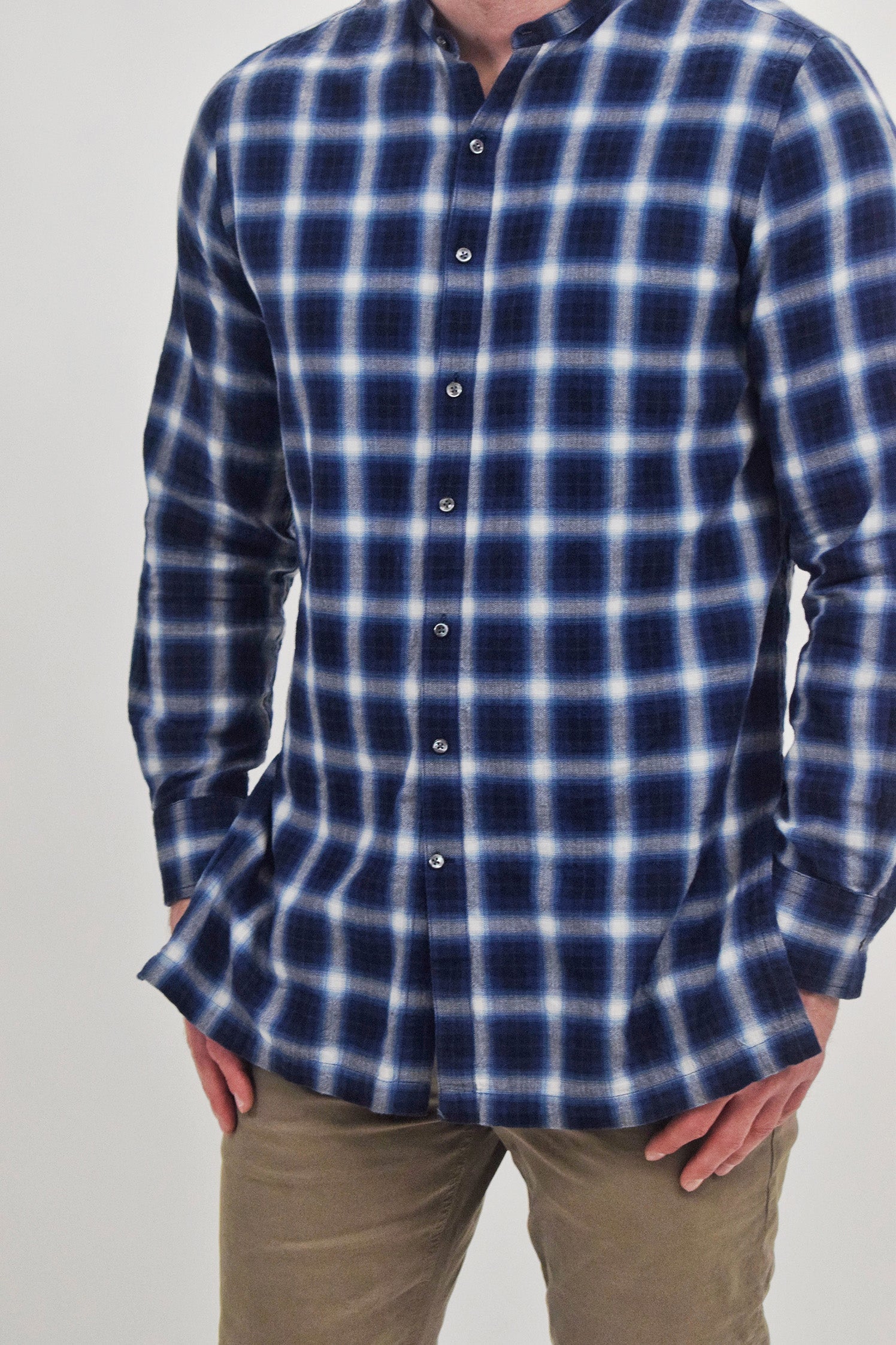 The RealReal,Ovadia & Sons, Ovadia & Sons Navy Blue Plaid Button Up Shirt, Blue, Medium-43-TagM